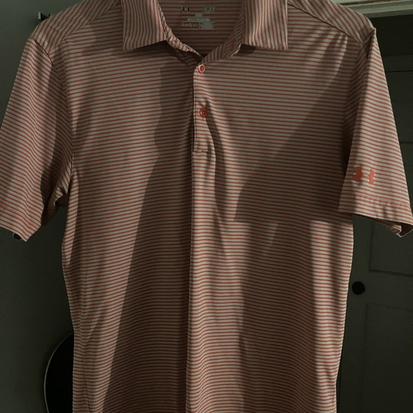 Under Armour Other - Under Armour Men's Golf Shirt - Orange and Gray Stripes